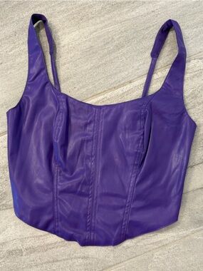 Buddy Love Purple Faux Leather Bustier Top- XS